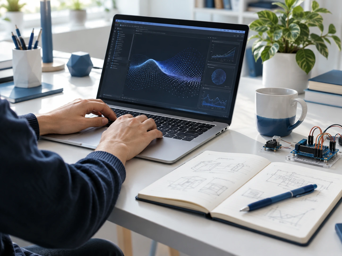 Study and project planning at a laptop