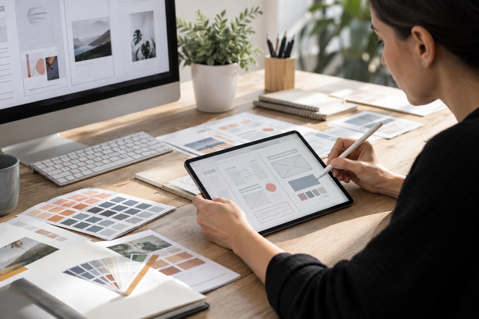 UI design and presentation planning workspace